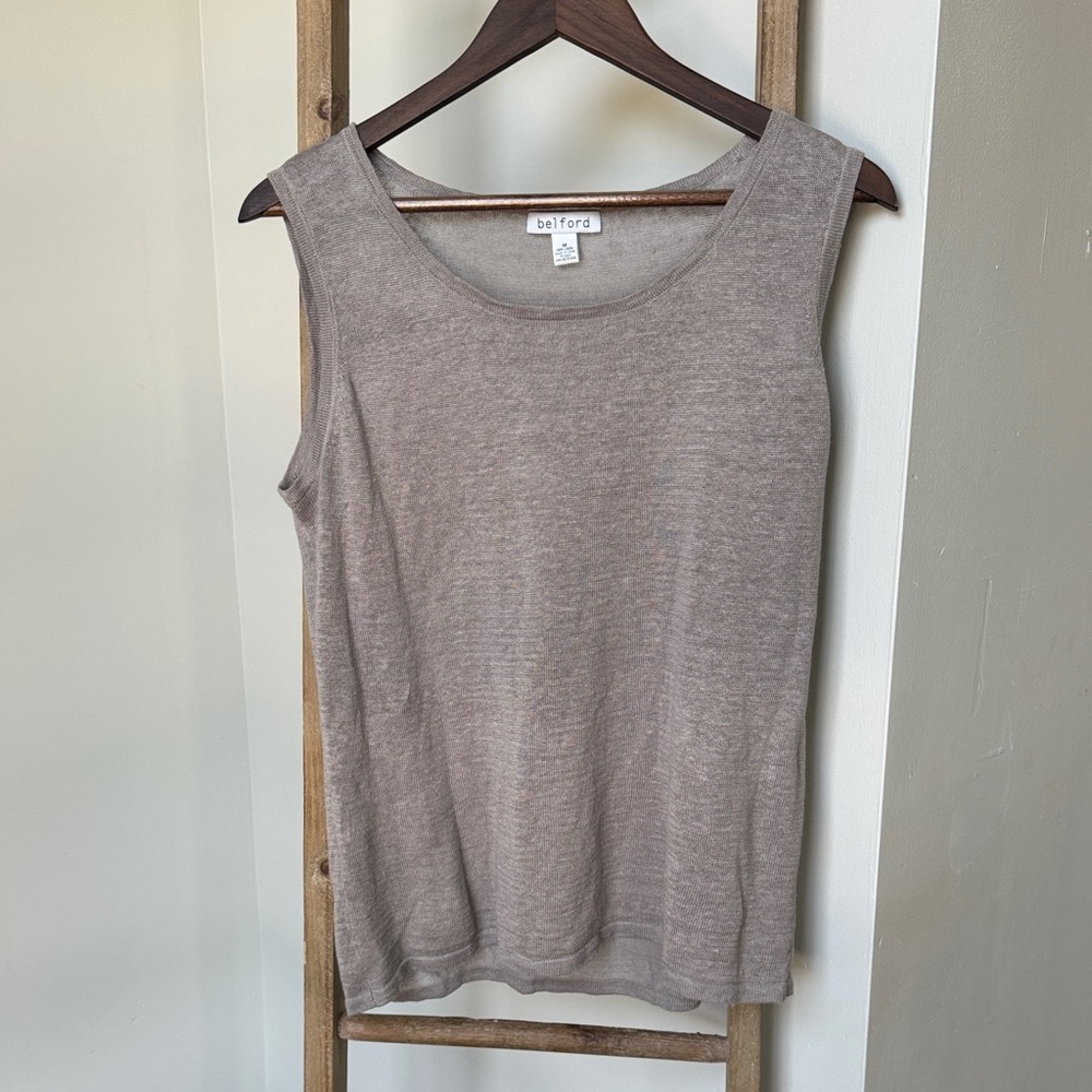 Belford Heather Gray 100% linen Tank Top